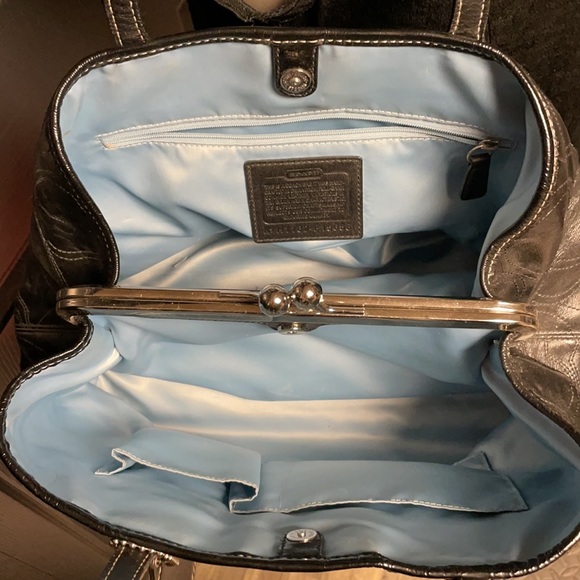 Coach Signature Stitched Patent Leather Logo Bag - Picture 4 of 17